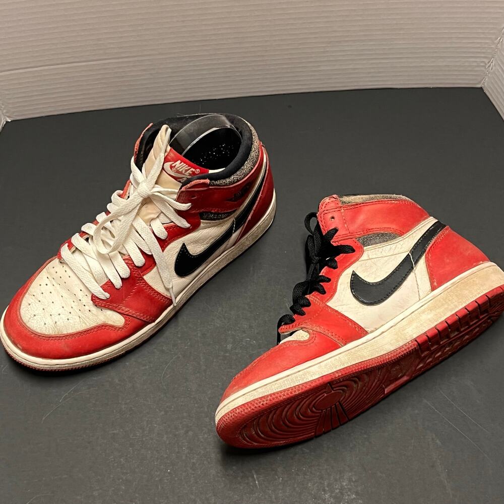 Nike Air Jordan 1 High OG Chicago Lost Found GS 7Y Womens 8.5 Red Vintage - Picture 2 of 8